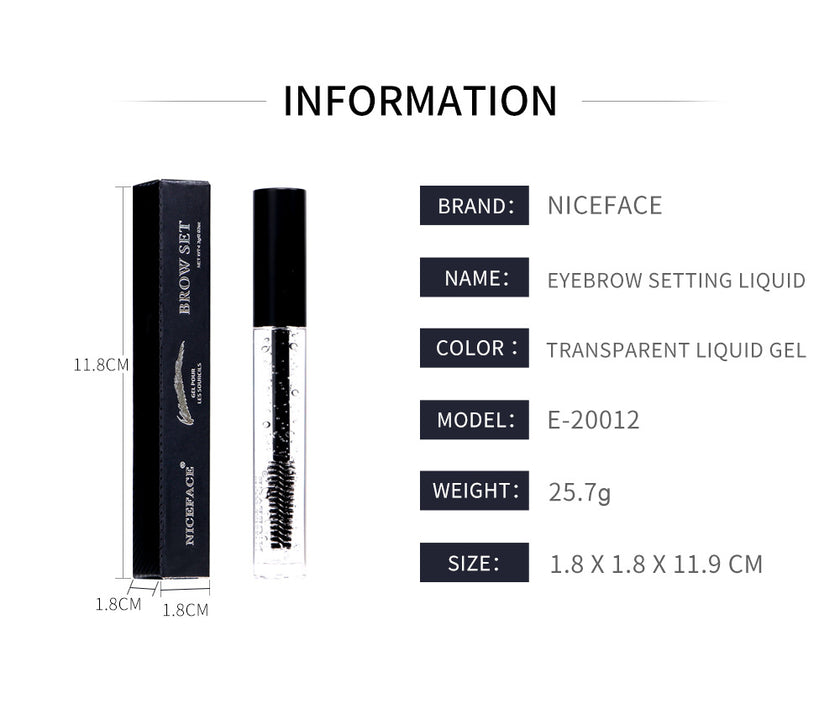 Transparent eyebrow styling liquid