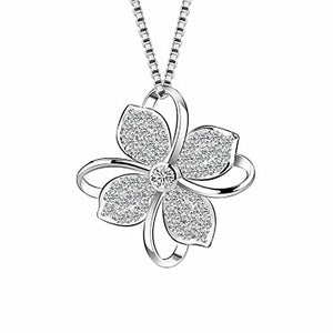 Ladies Lucky Four Leaf Clover Necklace