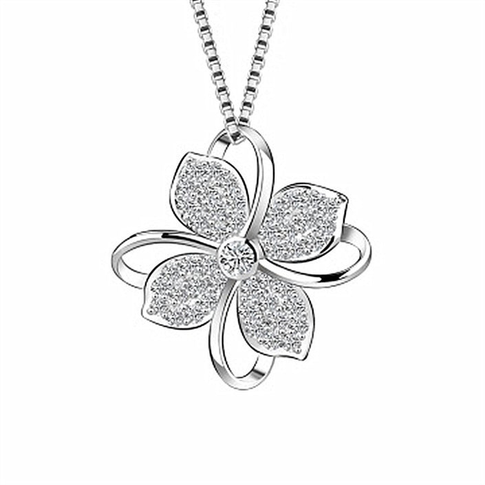 Ladies Lucky Four Leaf Clover Necklace