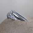 Retro Matte Craft Adjustable Ornament Crocodile Silver Ring