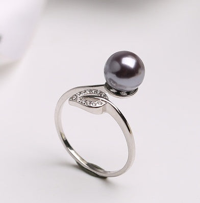 Pearl Ring women''s single opening adjustable ring