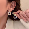 RETRO Geometric Square Personalized Simple Ear Studs