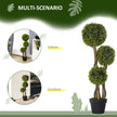 Set Of 2 Decorative Artificial Tree Boxwood Ball Topiary Tree In Pot, Fake Plant For Home Indoor Outdoor Decor, 90 Cm, Light Green
