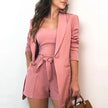 Three-piece suit of pure color slim temperament