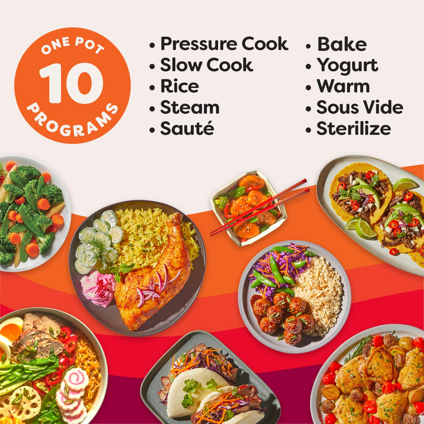 Instant Pot Pro 8 Qt 10-in-1 Electric Pressure Cooker, Black