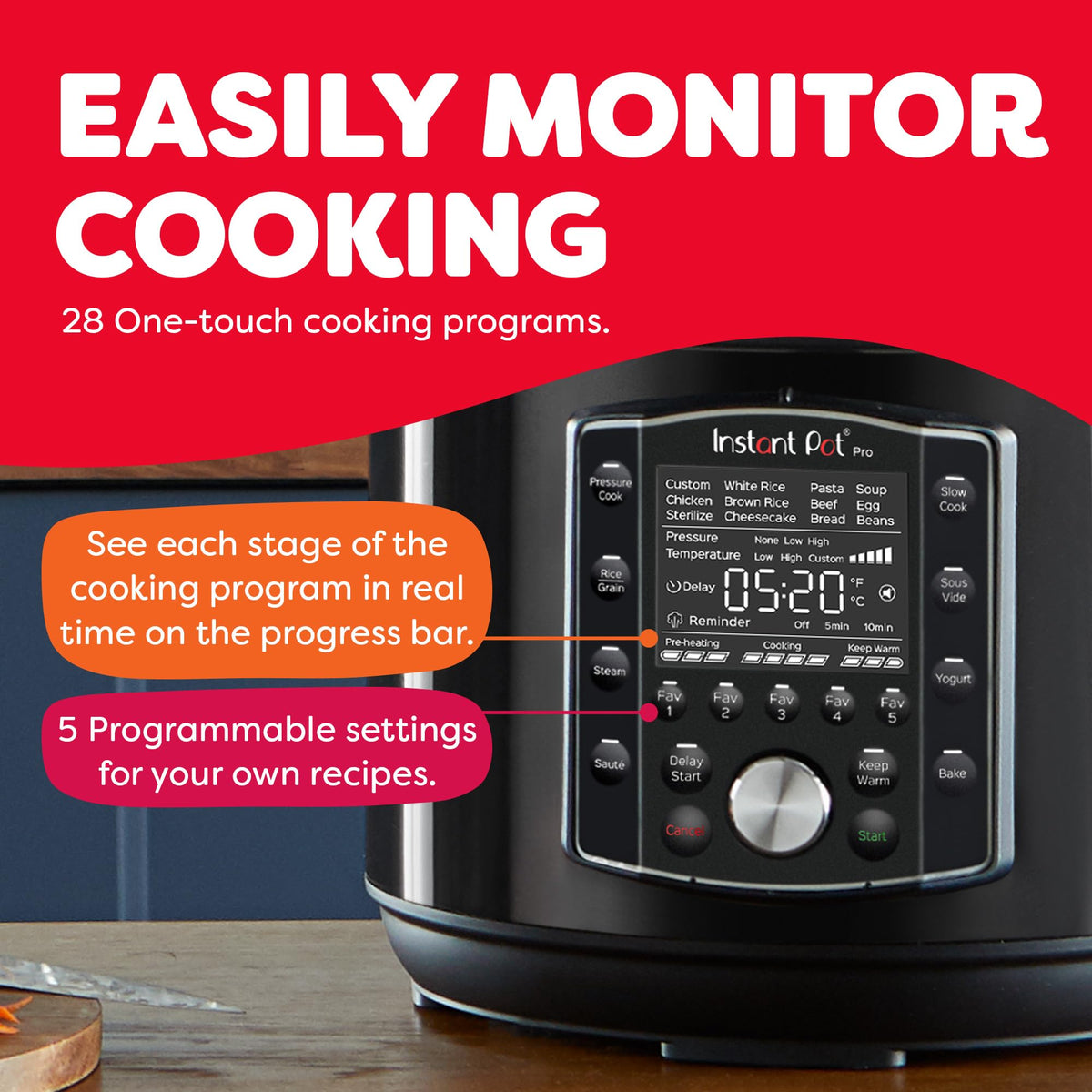 Instant Pot Pro 8 Qt 10-in-1 Electric Pressure Cooker, Black