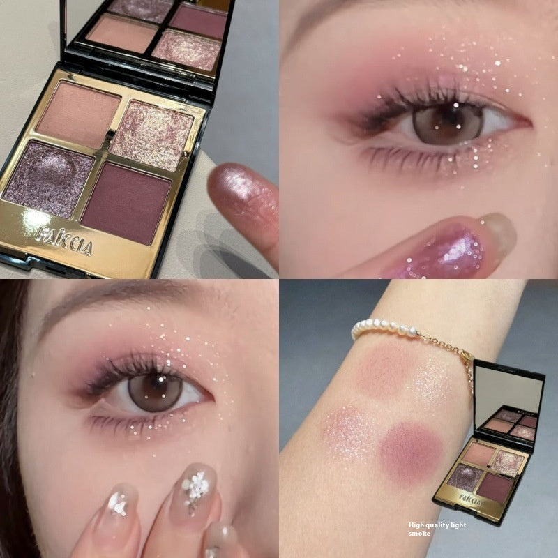 Four Colors Eye Shadow Powder Brown Earth Color Smoky Makeup Matte