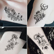 Sketch Flower Tattoo Sticker Black And White Scar Cover Up Rose Temporary Tattoo Sticker Package