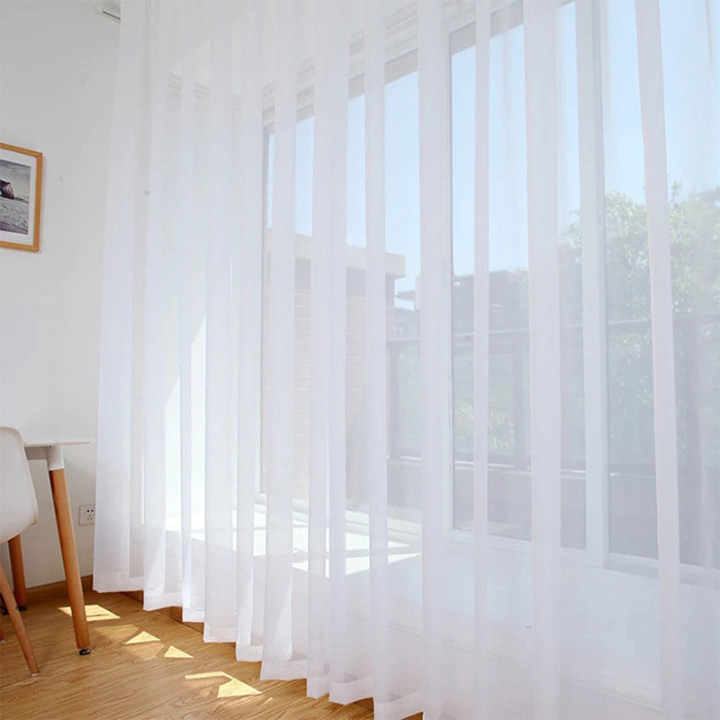 Pure Color Curtain Glass Screen Transparent Window Screen