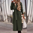 Solid color belt classic long Nizi coat coat