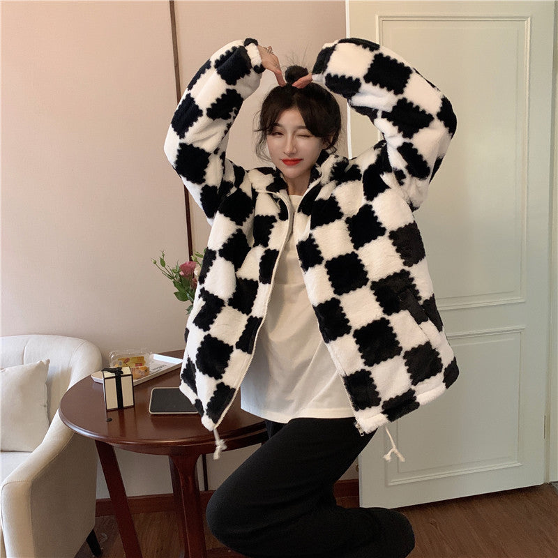 Faux Rabbit Fur Thickened Coat Plush