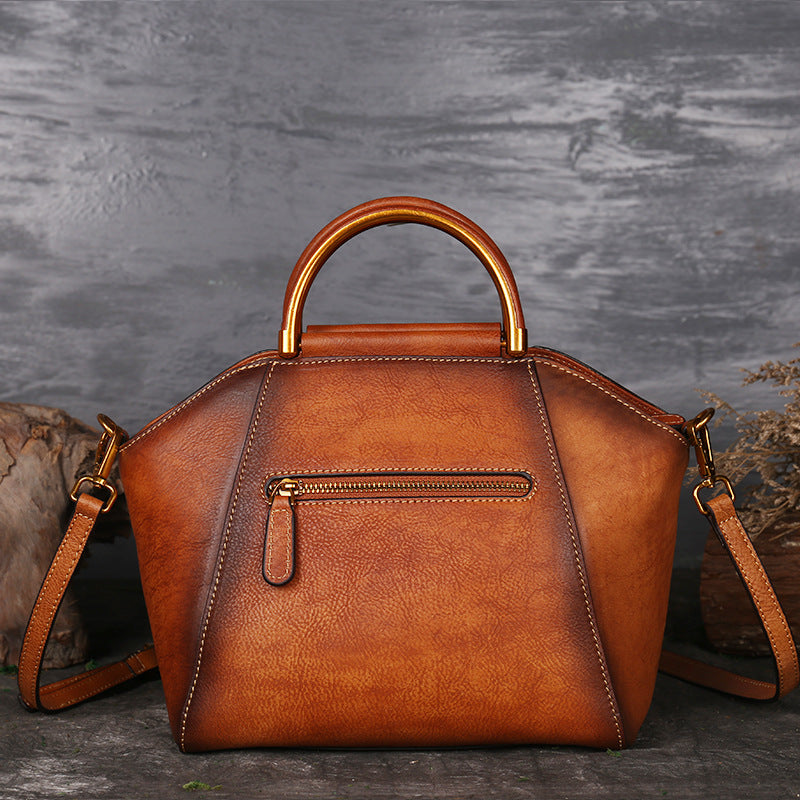 Handbag Totem Pattern High Quality Natural Skin Women Shoulder Tote Bags
