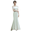 Simple Satin Suspender Tail Wedding
