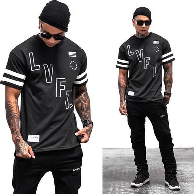 Sports Men's Short Sleeve T-shirt Muscle Fitness Clothes Training Basketball