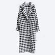 Thick Mink Fur Long Black And White Coat For Women Cardigan Coat