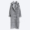 Thick Mink Fur Long Black And White Coat For Women Cardigan Coat
