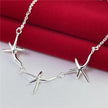 Women's Three Seastars Pendant Necklace