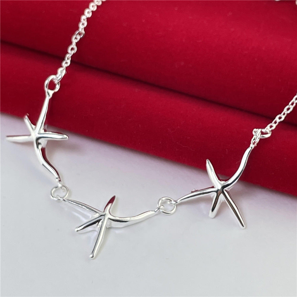Women's Three Seastars Pendant Necklace
