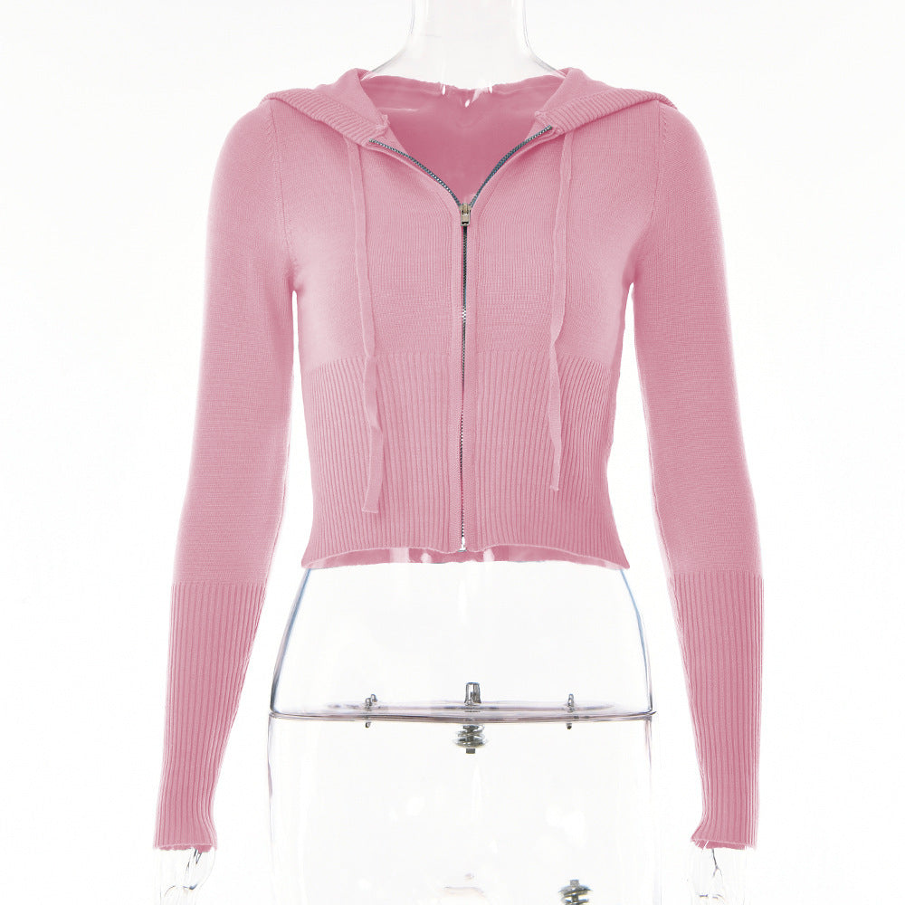 Hoodie Suit Women Leisure Sexy Zip Long Sleeve Sweater