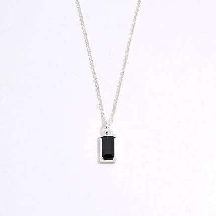 S925 Silver 18K Gold Plating Simple Fashion Exquisite High-grade Black Zircon Necklace