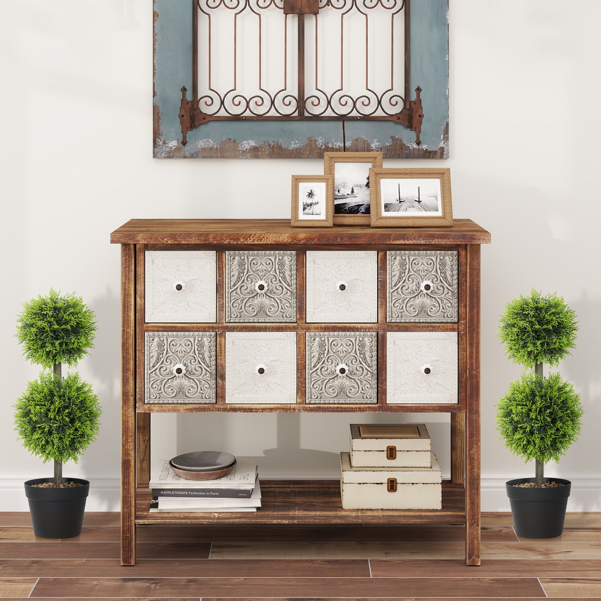 Set Of 2 Decorative Artificial Trees, Topiary Ball-shaped Boxwood Trees In Pot, Fake Plants For Home Indoor Outdoor Decor, 60cm, 2 Tree Balls