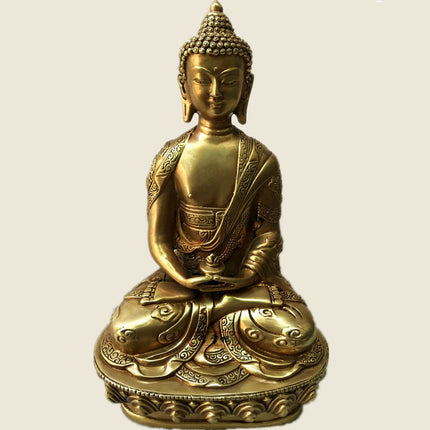 Pure Copper Amitabha Buddha Statue Ornaments