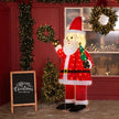 6FT Lighted Santa Christmas Yard Decorations, Pre-lit Pull Up Santa Waving Hand With 180 LED Warm White Lights And Ropes Stakes For Xmas Outdoor Holiday Indoor Decor Lighted Holiday Displays