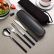Kitchen Accessories Camping Travel Sets Gold Knife Fork Spoon Portable Cutlery Sets with case