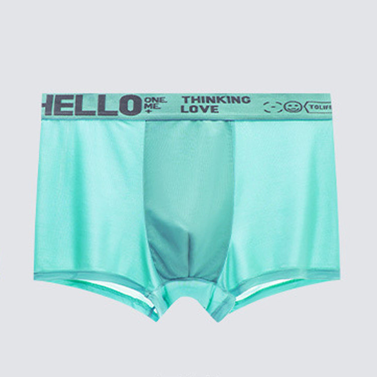 Popular HELLO Ice Silk Men's Underwear Youth Boxer