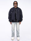 American Retro Line Segmentation Design Straight Leg Pants