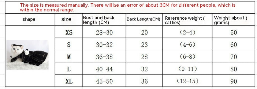 Woven Flying Shoulder Sleeve Skirt Dog Cat Pet Clothes