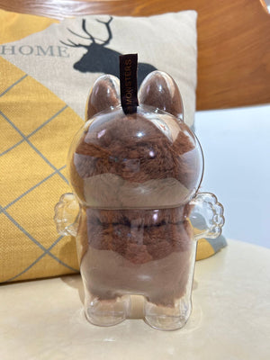 Protective Cover for LABUBU Plush Figure Doll, Plastic Protective Cover for LABUBU The Monsters Figure Keychain, Storage Transparent PVC Keychain Model Walking Display Bag for Fan Collection