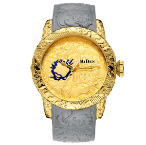 Black Men Watches Fashion 3D Engraved Dragon Relogio Masculino Luxury Top Brand Quartz Watch Waterproof Sport Male Clock