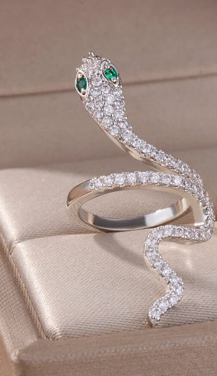 New Copper-plated Gold Zircon Snake Ring