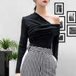 Sexy strapless women's T-shirt women
