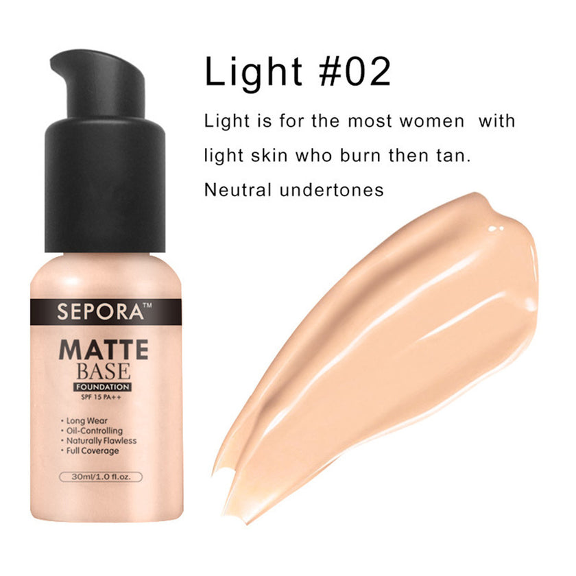 Waterproof Makeup Matte Liquid Foundation Oil Foundation Cream