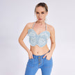 Personality Tops Are Sexy, Thin Butterfly Pattern Denim Camisole Short Small Vest