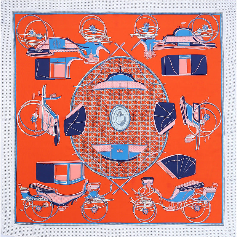 Carriage twill silk scarf