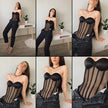 Solid Color Stitching Lace Up With A Tube Top