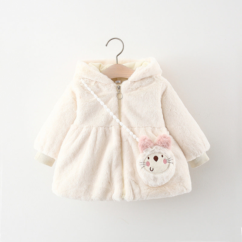 Autumn And Winter New Imitation Fur Hooded Bag Coat