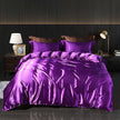 Solid Color Silk Four-piece Set Double-sided Quilt Cover Bedding