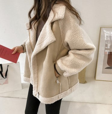 Lamb fur coat