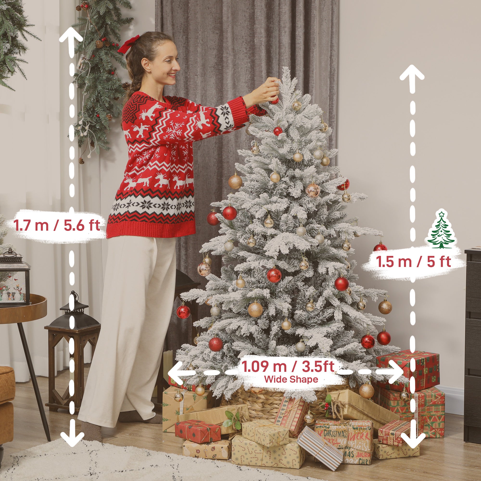 5ft Snow Flocked Artificial Christmas Tree