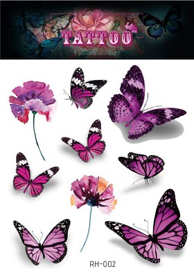 Waterproof Glitter Butterfly Tattoo Stick Gradient Tattoo