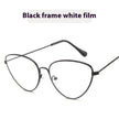 Cat's Eye Plain Glasses Retro Metal Optical Frame