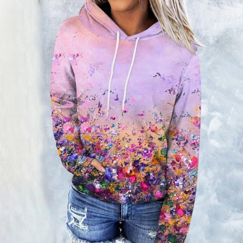 Early Autumn Space Series Loose Hoodie