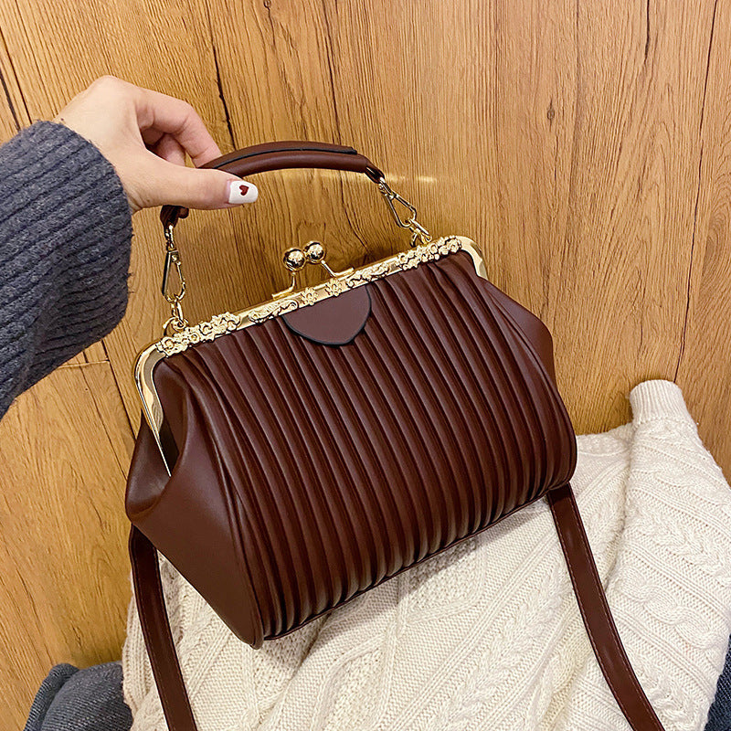 Commuter Shoulder Western Style Pleated Crossbody Bag