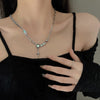 Asterism Moonstone Stitching Cross Clavicle Chain