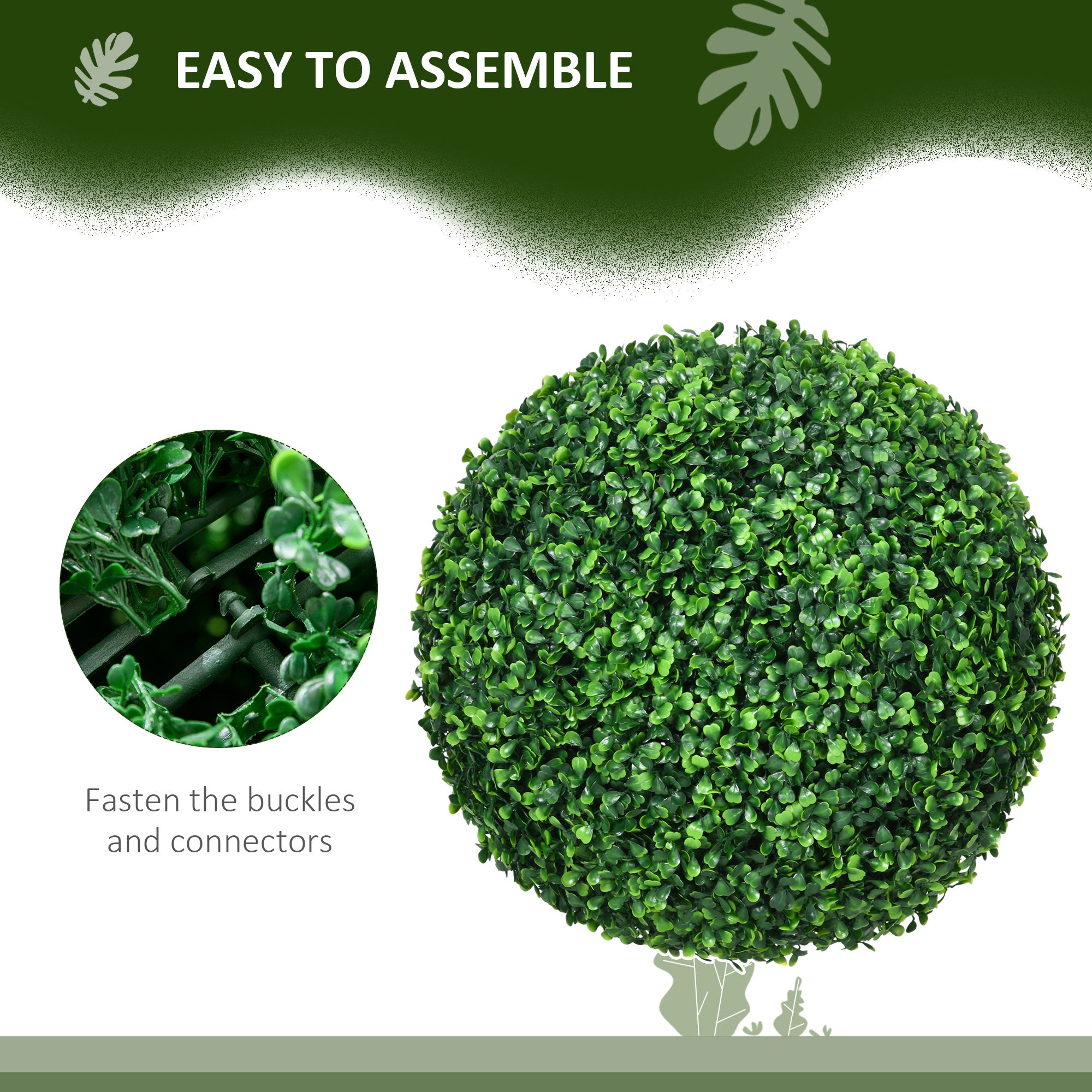 2 Pack Artificial Tree Boxwood Topiary Balls, 15.7 Inch