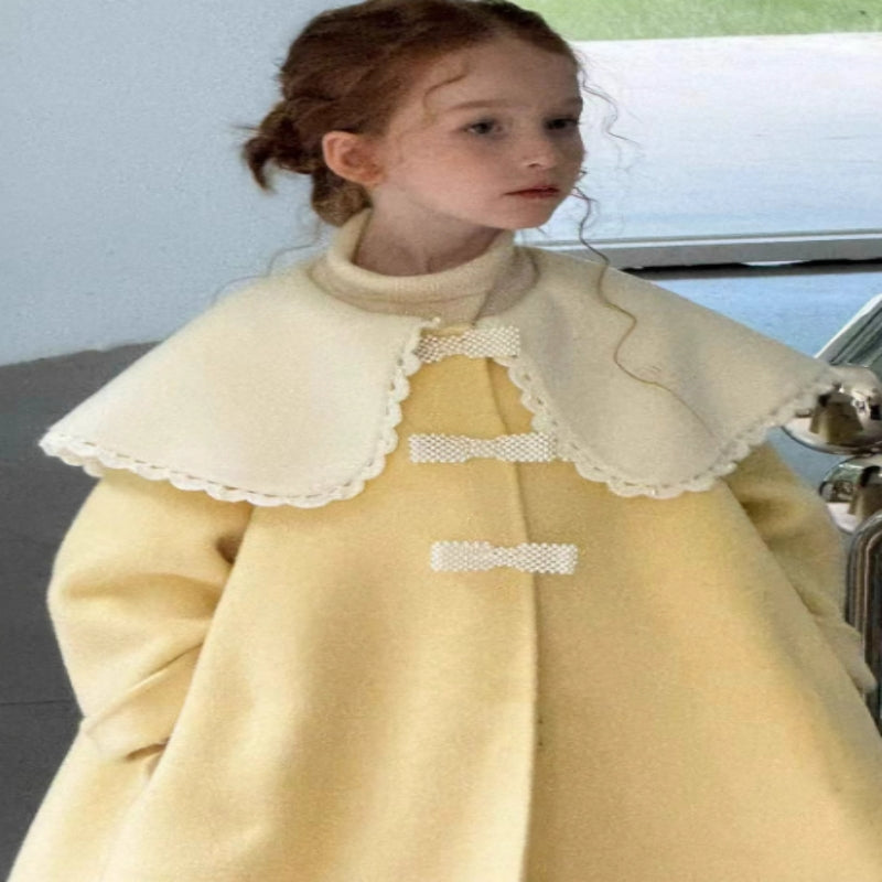 Thickened Medium-length Yellow Coat For Children